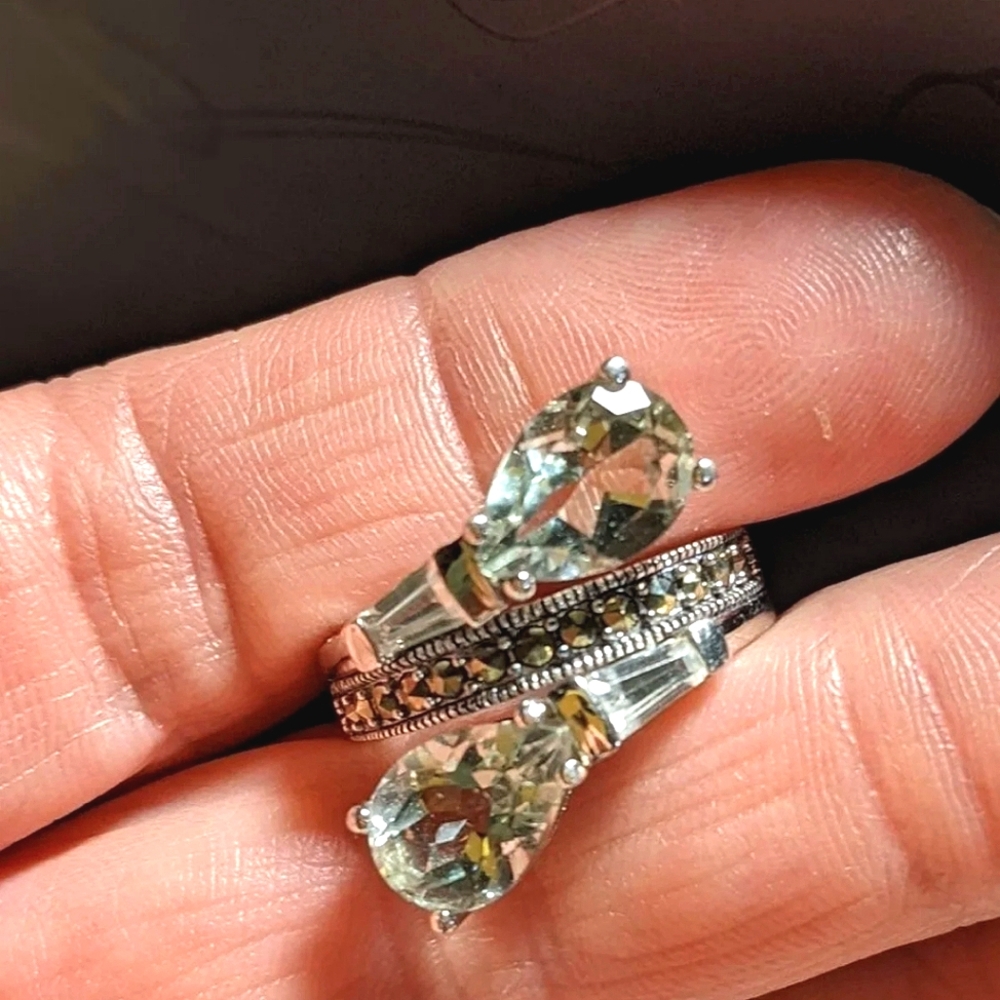 Praisiolite Ring (Green Amethyst)